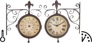 N&aacute;stěnn&eacute; hodiny s teploměrem Esschert Design Rustic Esschert Design