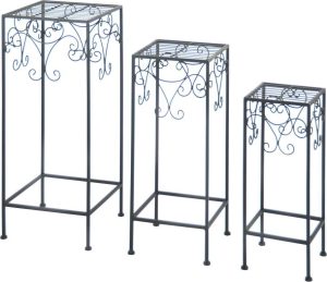Sada 3 čern&yacute;ch stolků na květiny Esschert Design Esschert Design