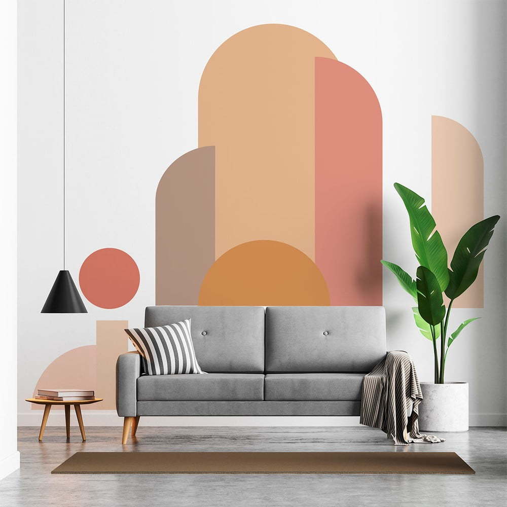 Samolepka na zeď 185x150 cm Abstract Sunset – Ambiance Ambiance