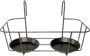 &Scaron;ed&yacute; kovov&yacute; z&aacute;věs na květin&aacute;č Esschert Design Duo