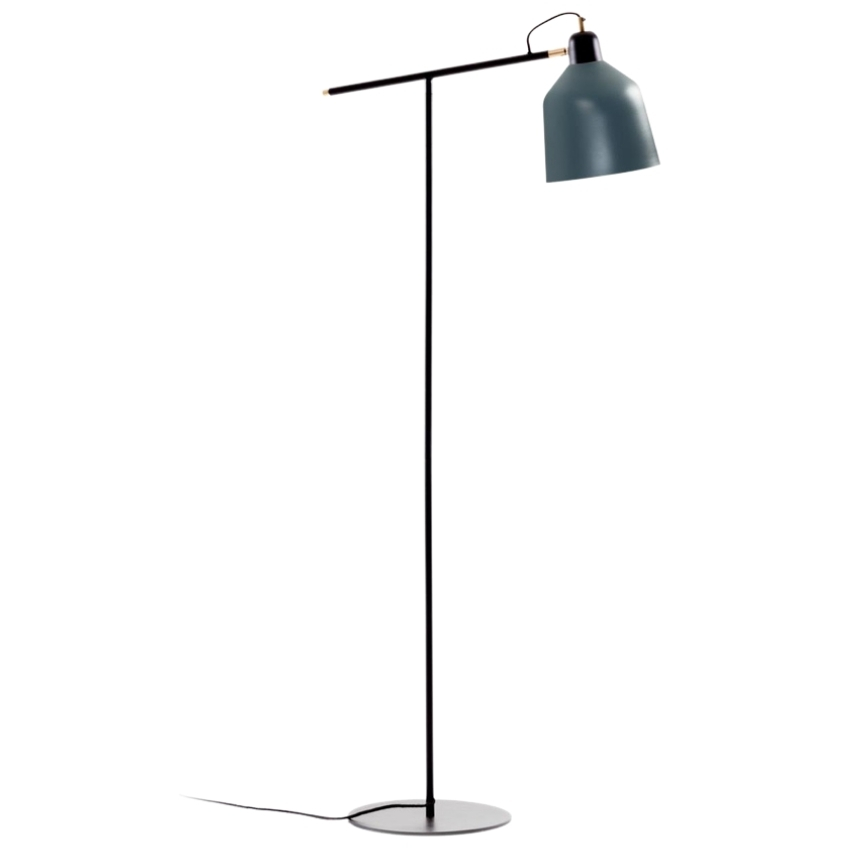 Modro-šedá kovová stojací lampa Kave Home Olimpia 147 cm Kave Home