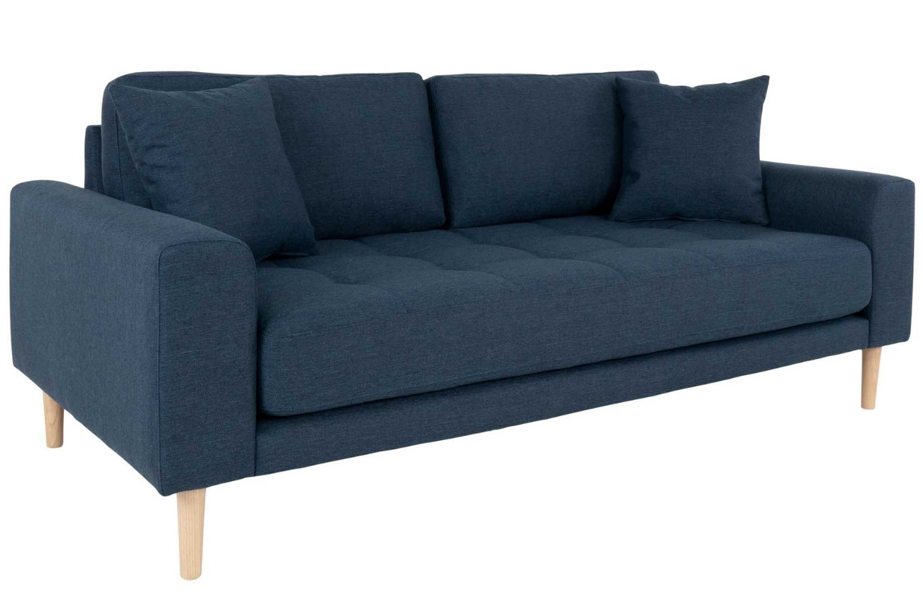 Nordic Living Tmavě modrá látková dvoumístná pohovka Limo 180 cm Nordic Living