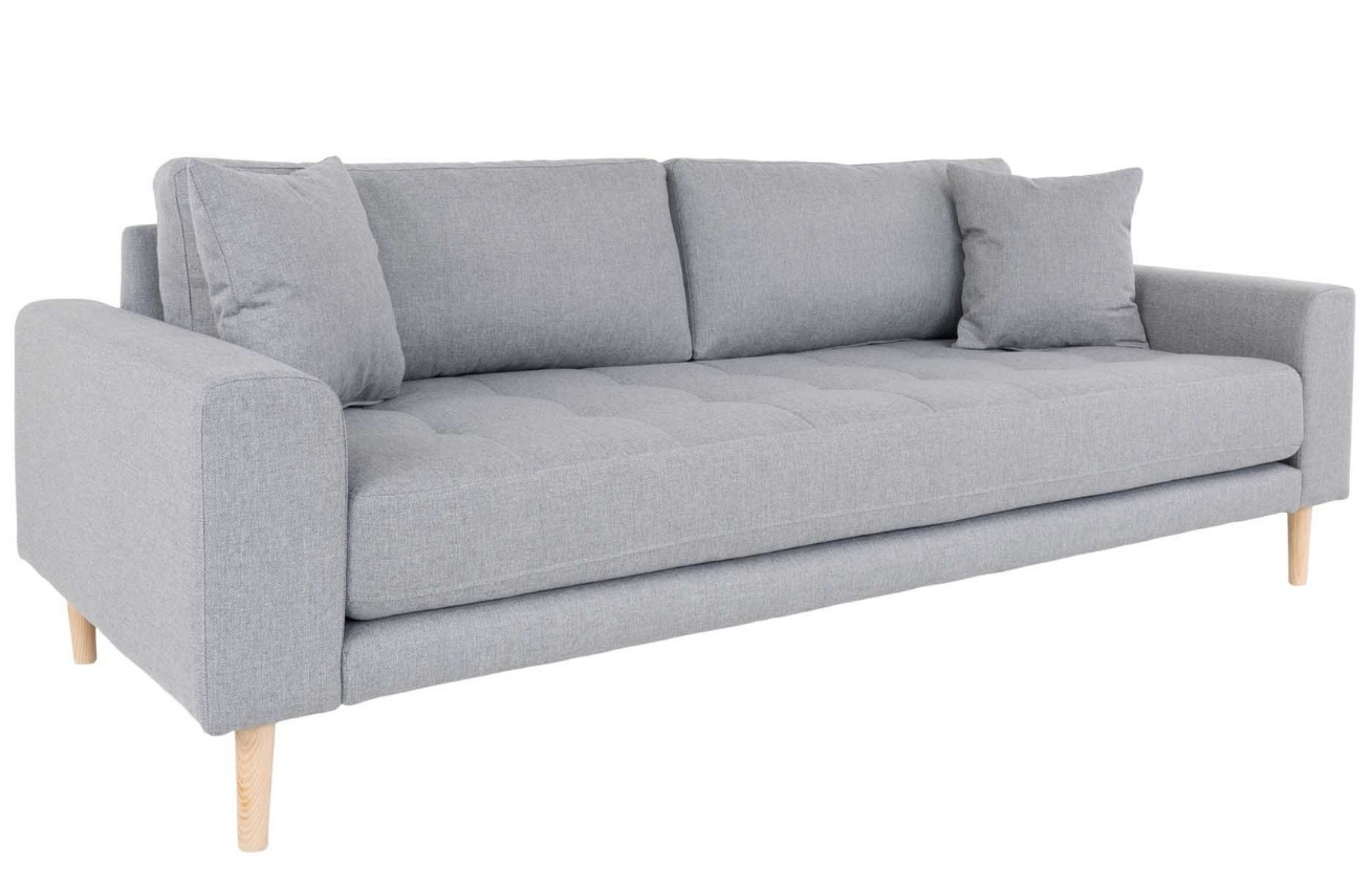 Nordic Living Světle šedá látková třímístná pohovka Limo 210 cm Nordic Living
