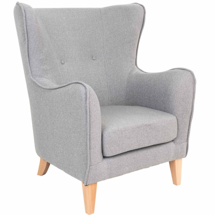 Nordic Living Šedé látkové křeslo Carlo Nordic Living