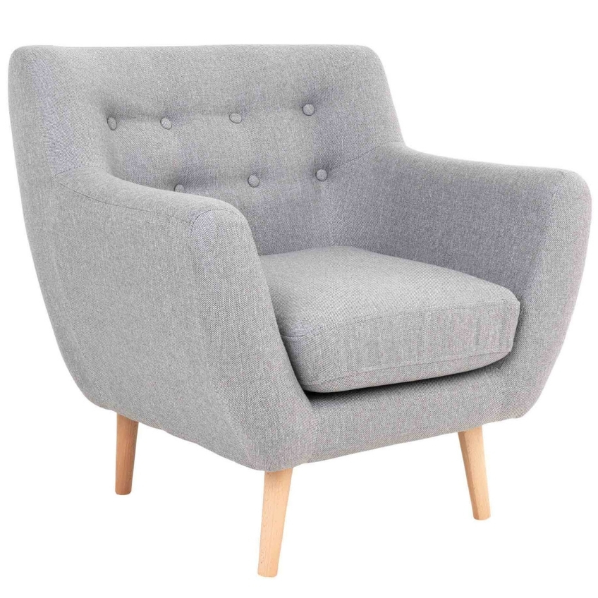 Nordic Living Světle šedé látkové křeslo Christo Nordic Living
