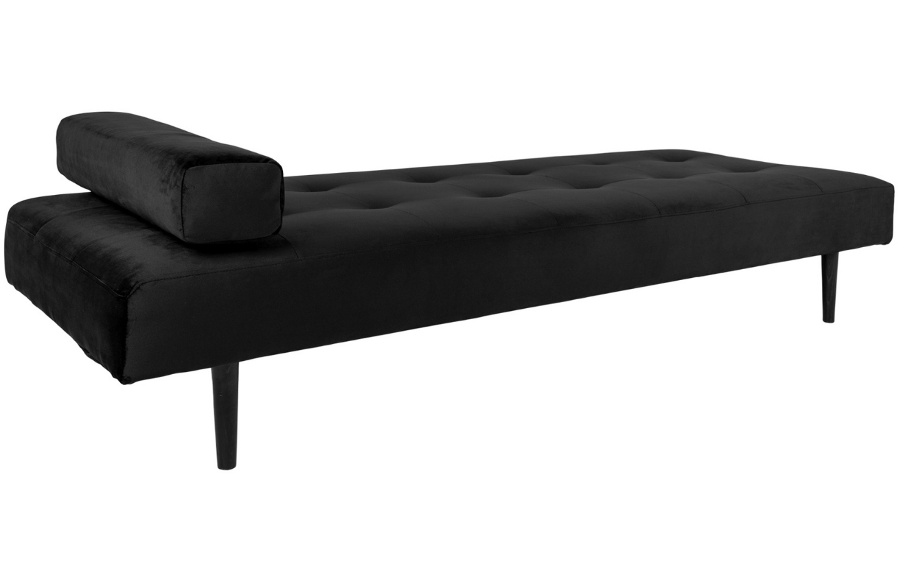 Nordic Living Černá sametová lenoška Camri 200 cm Nordic Living