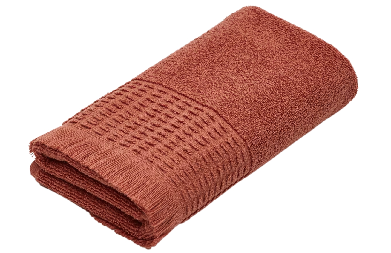 Terakotově červený bavlněný ručník Kave Home Veta 50 x 90 cm Kave Home