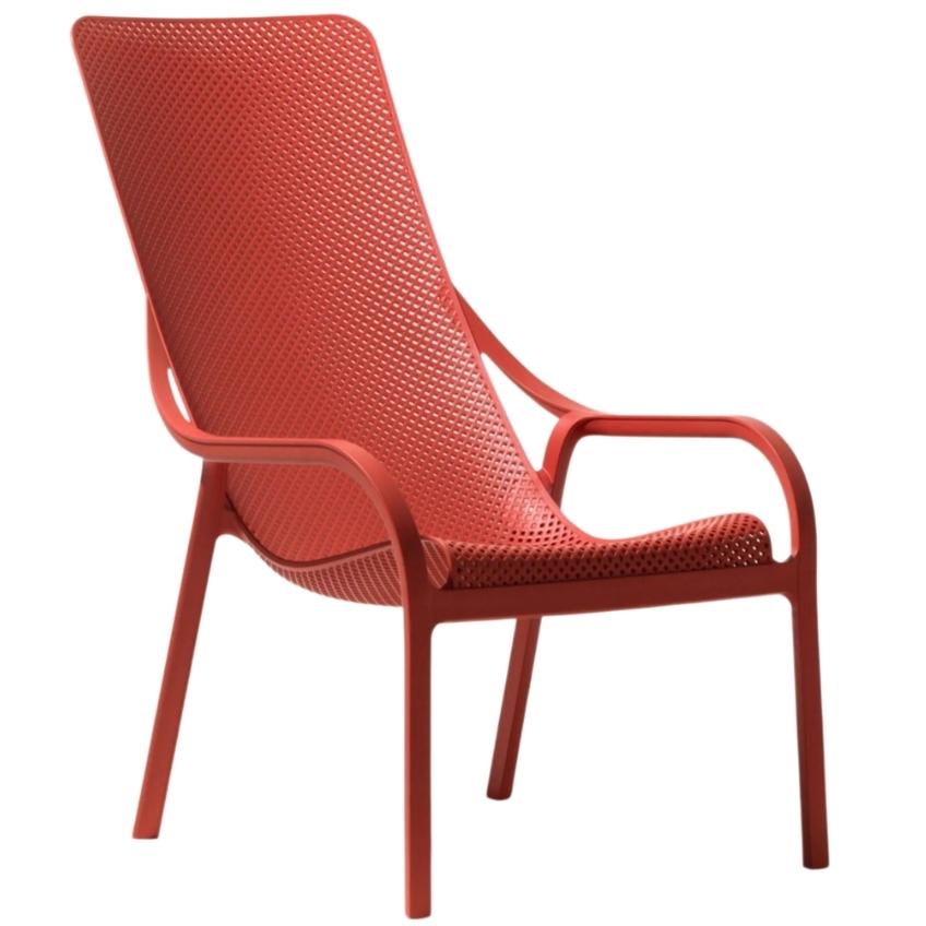 Nardi Červené plastové zahradní lounge křeslo Net Nardi