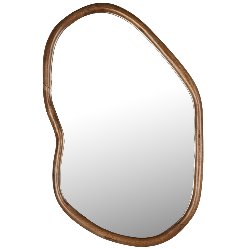 Hnědé mangové závěsné zrcadlo DUTCHBONE ASHLEY 100 x 73 cm Dutchbone