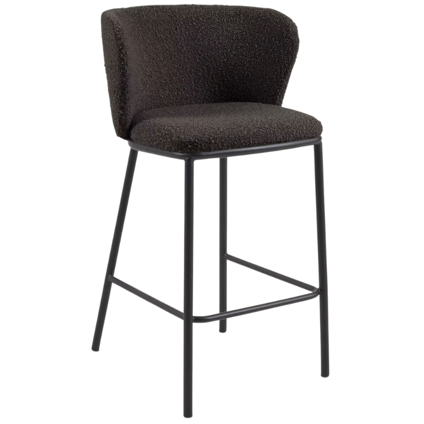 Černá látková barová židle Kave Home Ciselia 65 cm Kave Home