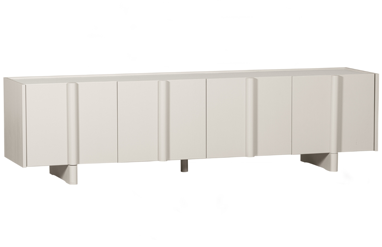 Hoorns Bílý borovicový TV stolek Almo 200 x 46 cm Hoorns