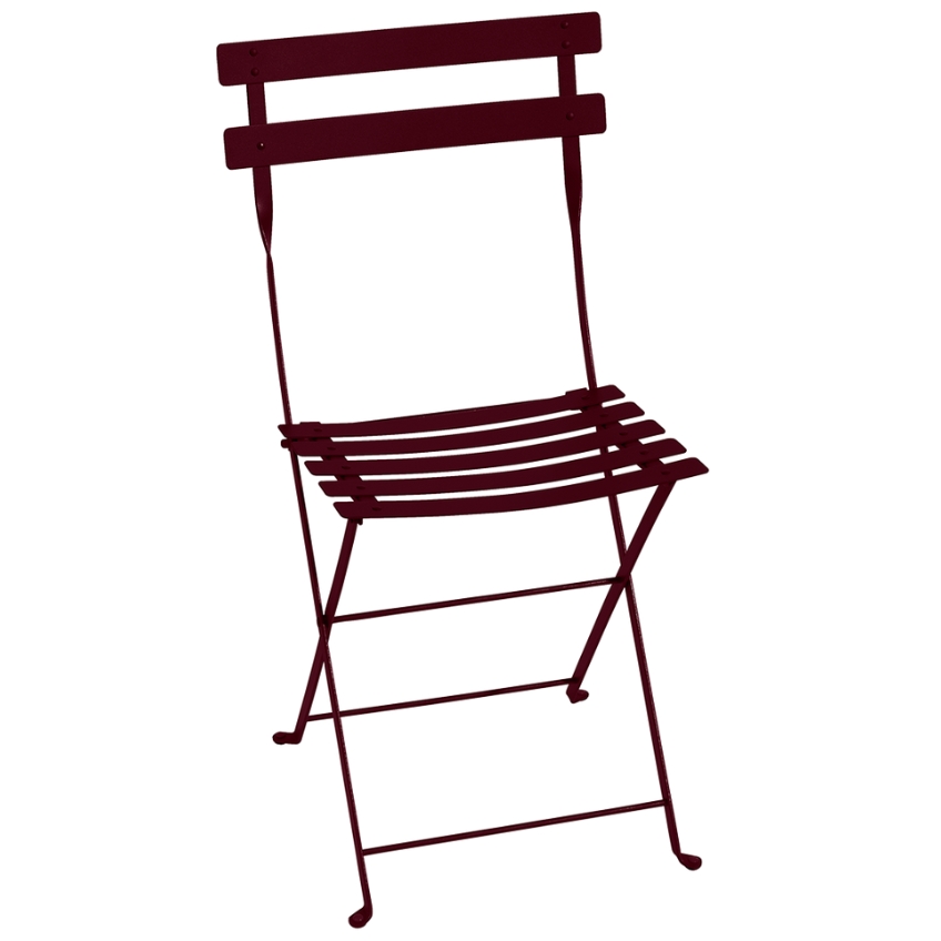 Třešňově červená kovová skládací židle Fermob Bistro Fermob