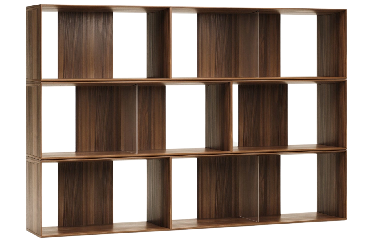 Set šesti ořechových modulárních polic Kave Home Litto II. Kave Home