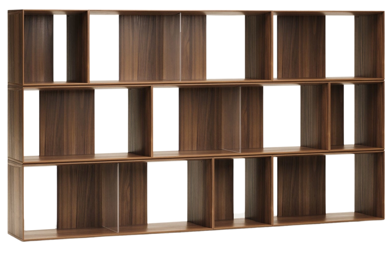 Set devíti ořechových modulárních polic Kave Home Litto Kave Home