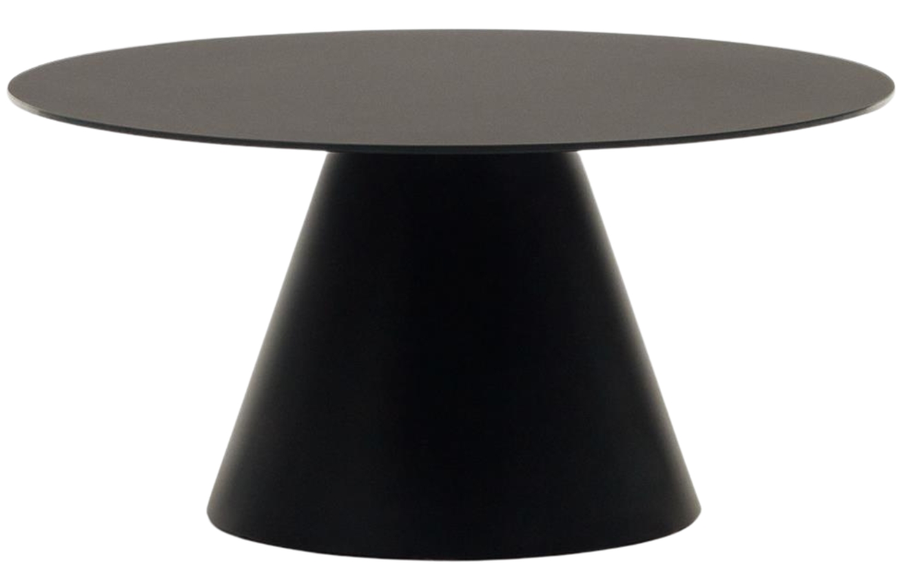 Matně černý skleněný kulatý konferenční stolek Kave Home Wilshire 80 cm Kave Home