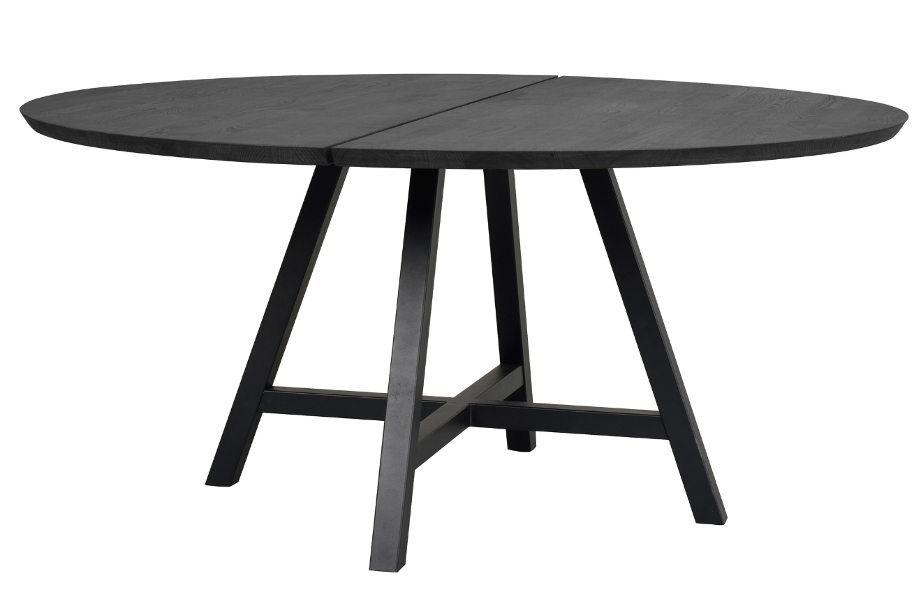 Černý dubový kulatý jídelní stůl ROWICO CARRADALE 150 cm Rowico