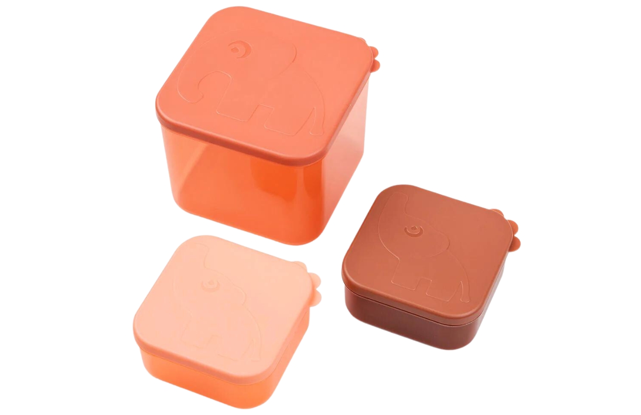 Sada oranžových plastových potravinových boxů Done by Deer Elphee L Done by Deer