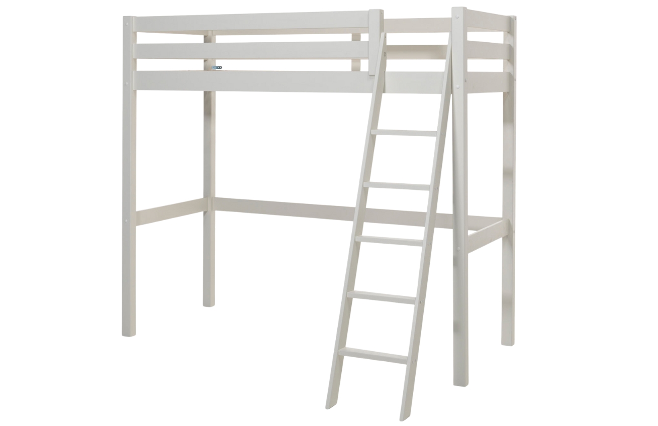 Bílá borovicová patrová postel Vipack Pino Mezzanine 90 x 200 cm Vipack