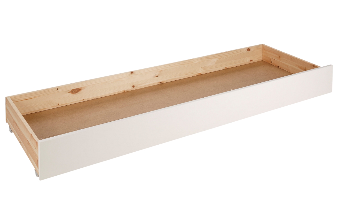Bílá borovicová zásuvka k posteli Vipack Pino Captain 185 x 65 cm Vipack