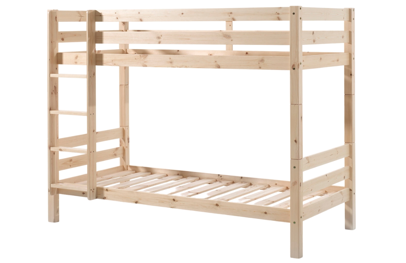 Vyšší borovicová dvoupatrová postel Vipack Pino 90 x 200 cm Vipack