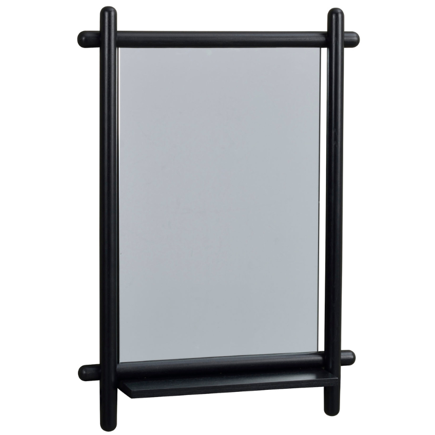 Černé dubové nástěnné zrcadlo ROWICO MILFORD 52 x 74 cm Rowico