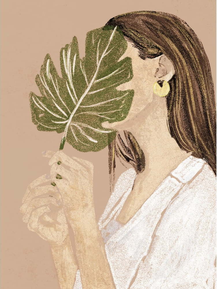 Obraz 60x80 cm Girl with Leaf – Styler Styler