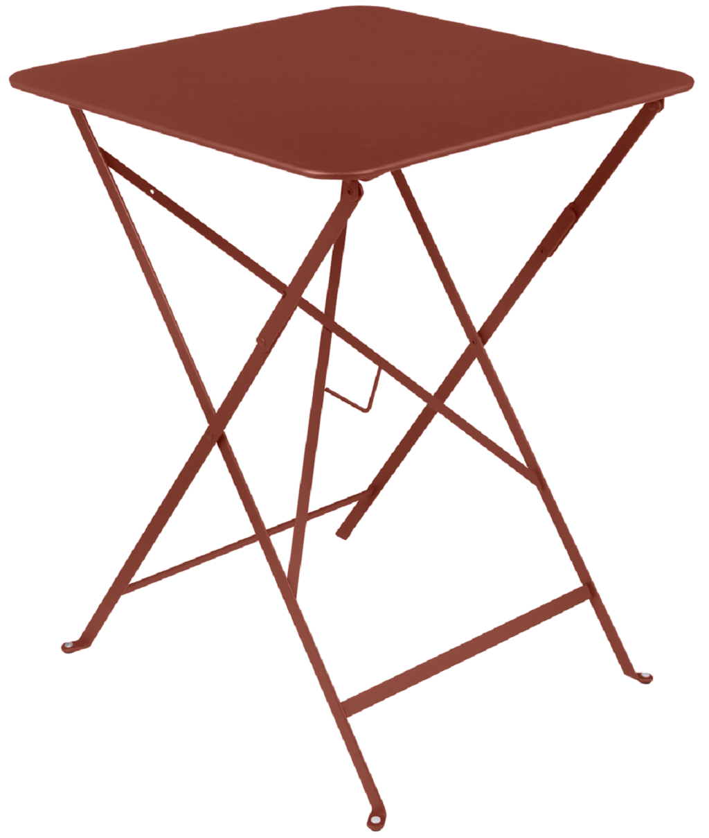 Zemitě červený kovový skládací stůl Fermob Bistro 57 x 57 cm Fermob