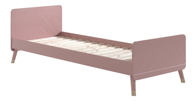 Růžová lakovaná postel Vipack Billy 90x200 cm Vipack
