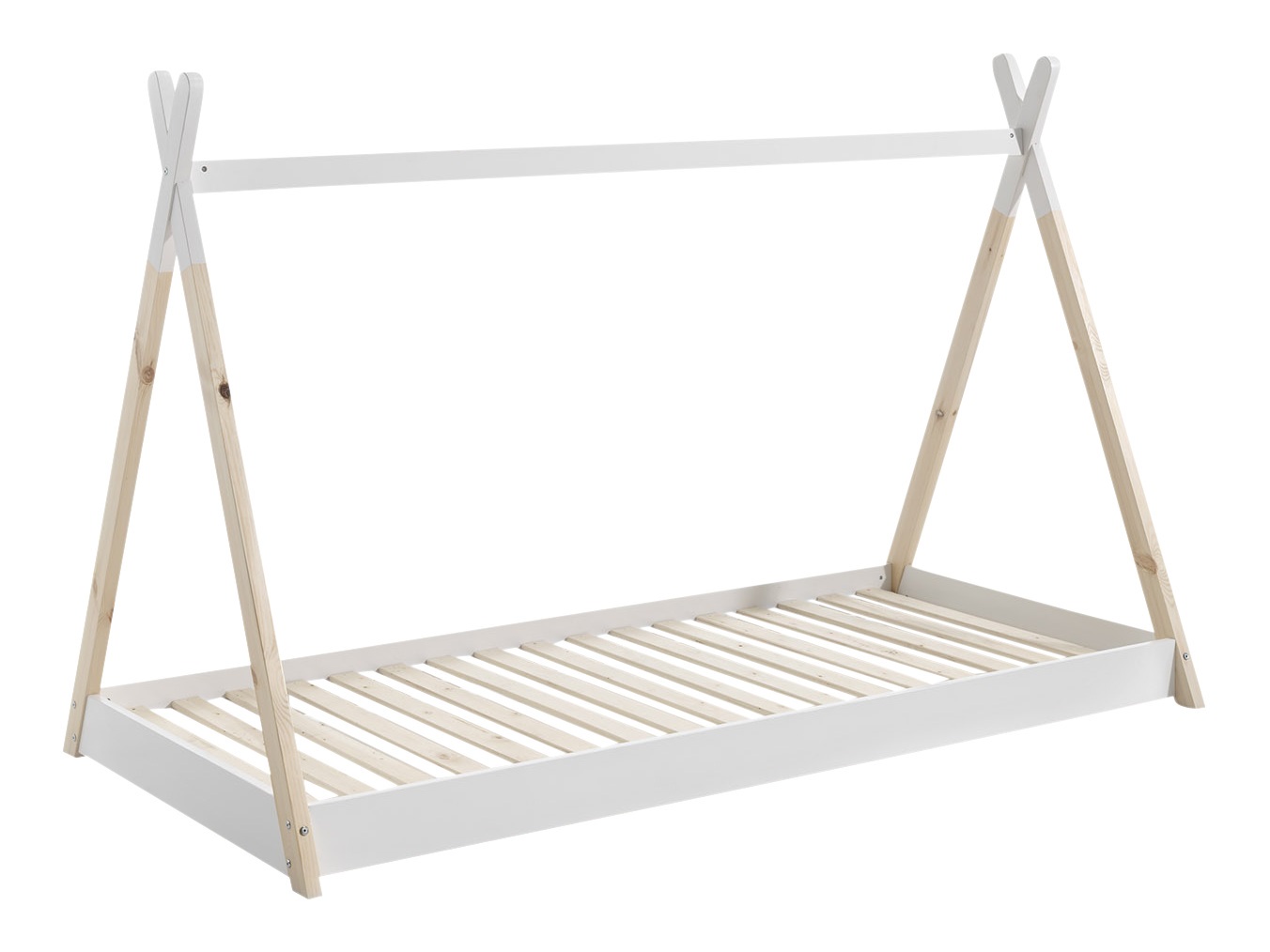 Bílá borovicová postel Vipack Tipi 90x200 cm Vipack