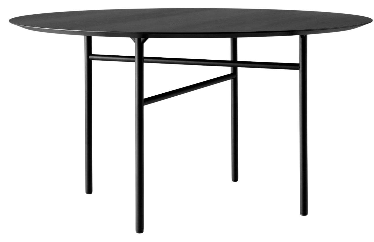 Černý kulatý dubový jídelní stůl AUDO SNAREGADE 138 cm AUDO