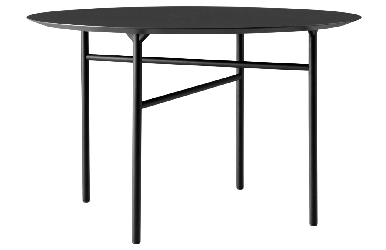 Černý kulatý jídelní stůl AUDO SNAREGADE 138 cm AUDO