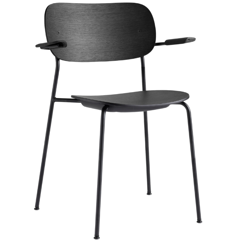 Černá dubová jídelní židle AUDO CO s područkami AUDO