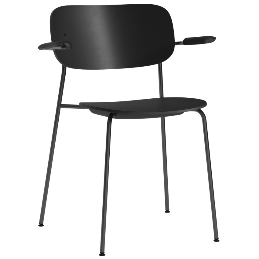 Černá plastová jídelní židle AUDO CO s područkami AUDO