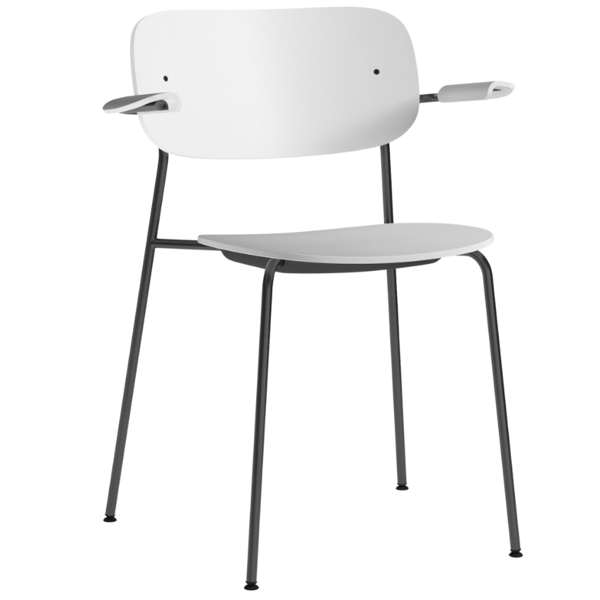 Bílá plastová jídelní židle AUDO CO s područkami AUDO