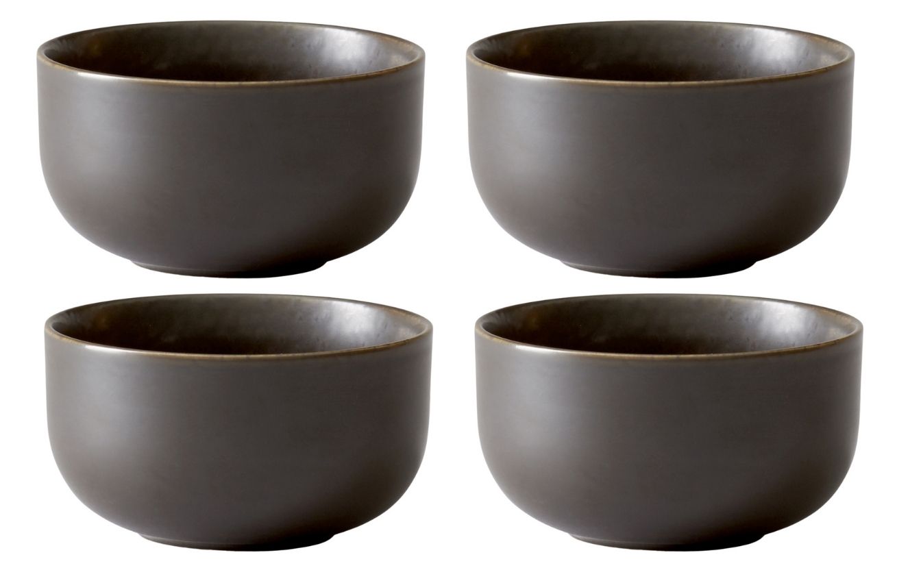 Set čtyř tmavě hnědo šedých porcelánových misek AUDO NEW NORM 7