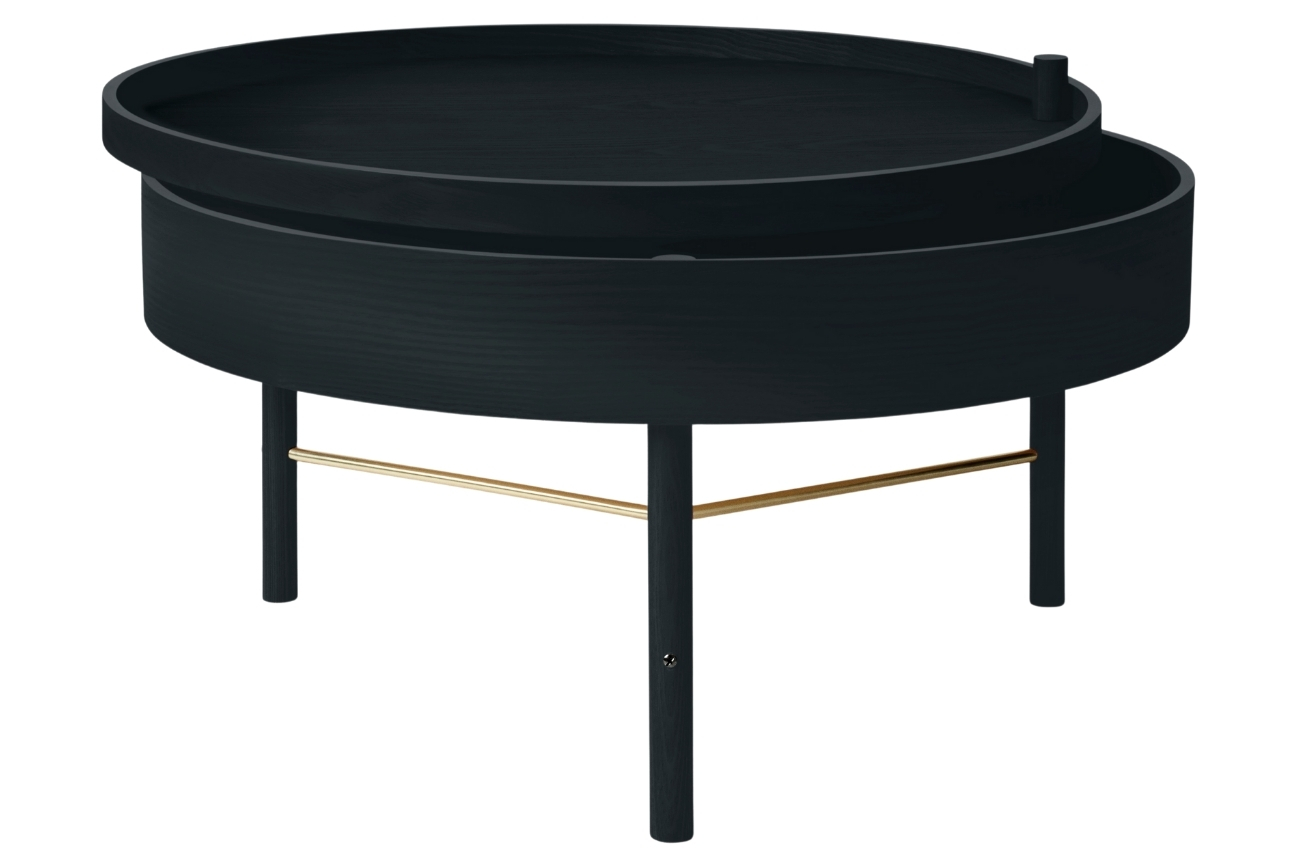 Černý jasanový konferenční stolek AUDO TURNING 65 cm AUDO