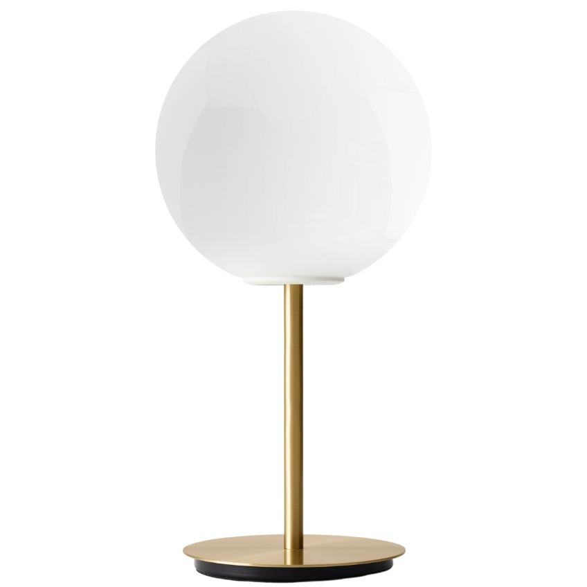 Leskle opálově bílá skleněná stolní lampa AUDO TR 41 cm AUDO