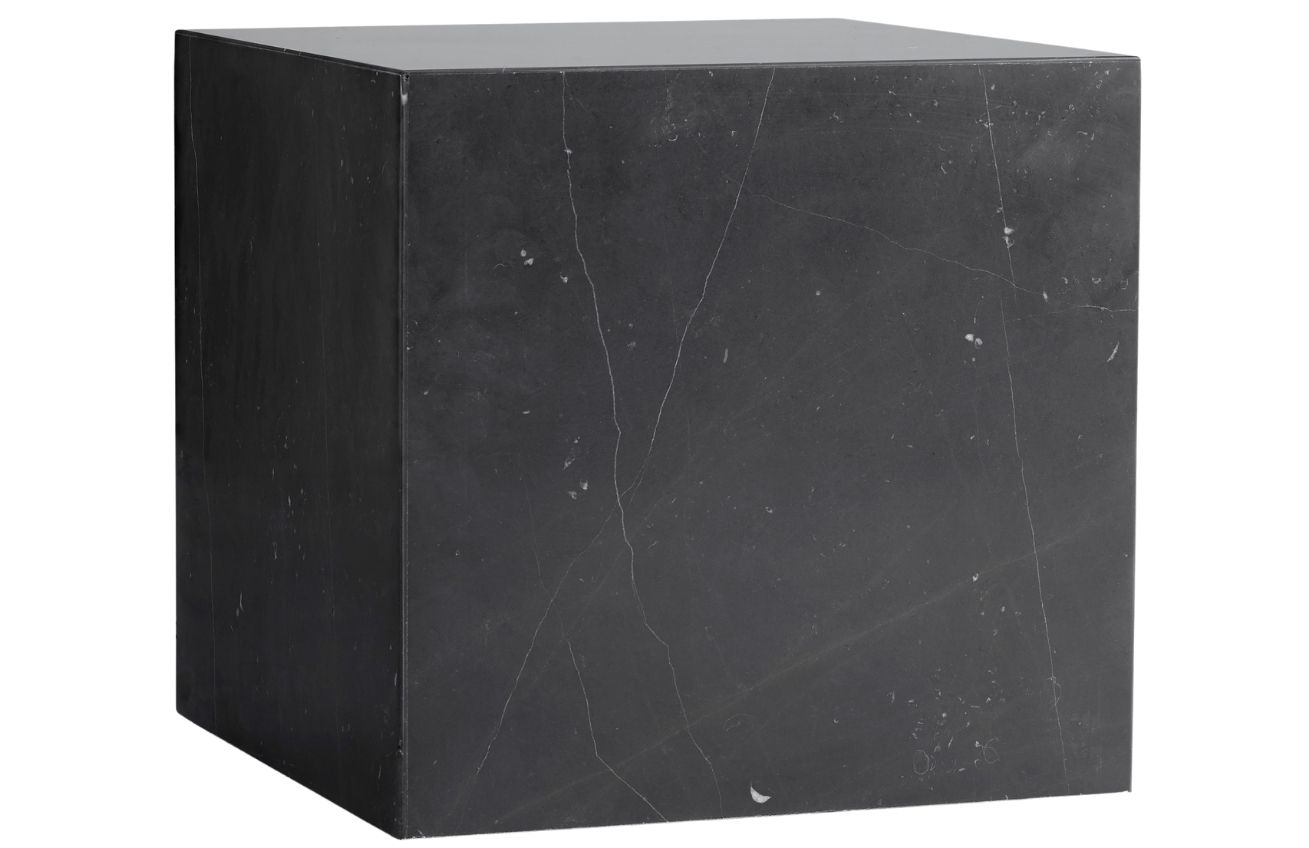 Černý mramorový noční/odkládací stolek AUDO PLINTH 40 x 40 cm AUDO