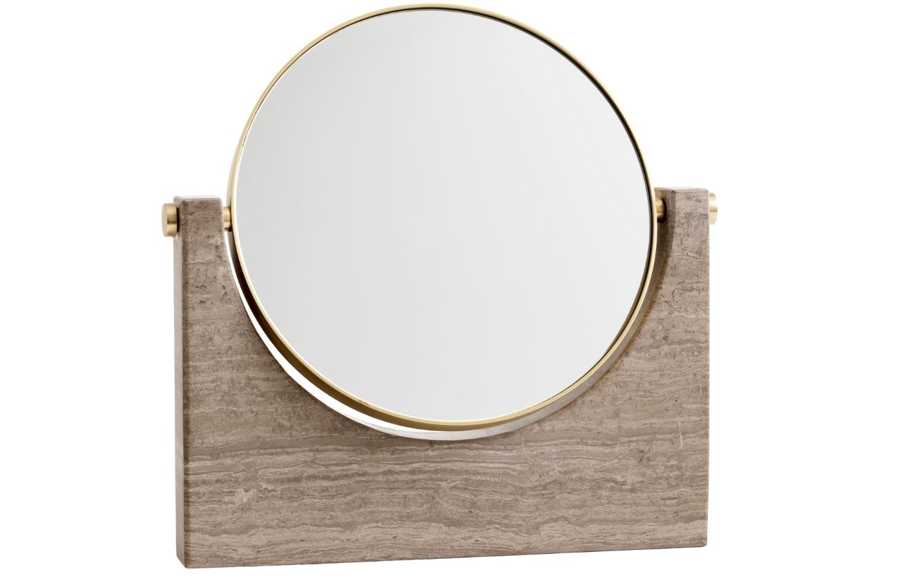 Hnědé mramorové kosmetické zrcadlo AUDO PEPE AUDO