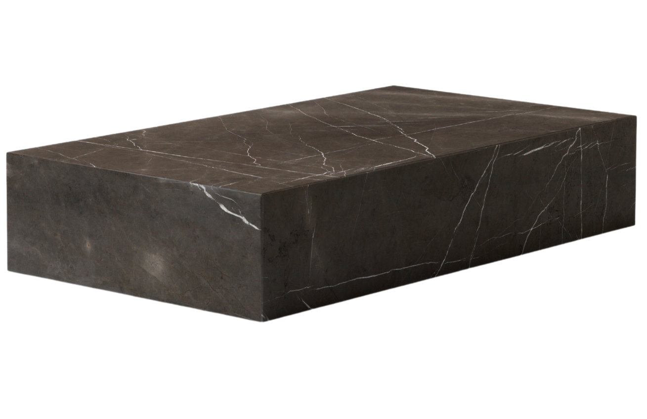 Hnědo šedý mramorový konferenční stolek AUDO PLINTH 137 x 76 cm AUDO