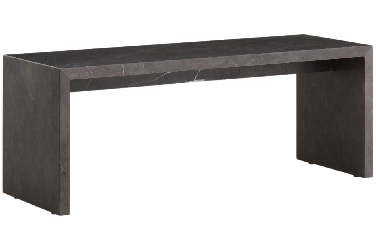 Hnědo šedý mramorový konferenční stolek AUDO PLINTH 100 x 35 cm AUDO
