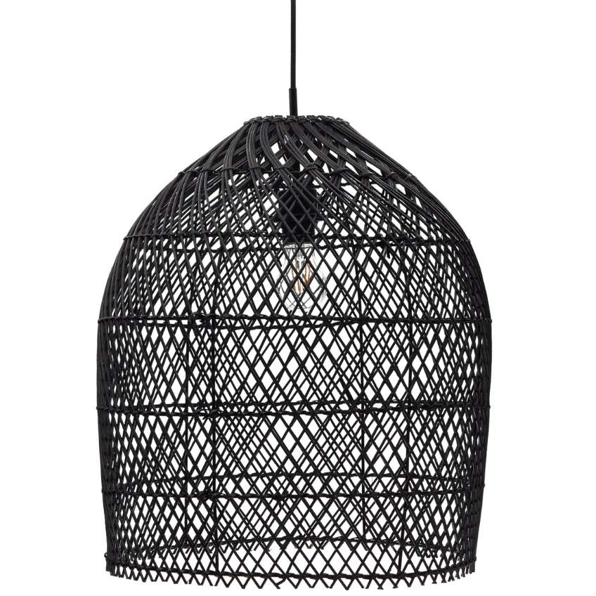 Černé ratanové stínidlo Kave Home Domitila 44 cm Kave Home