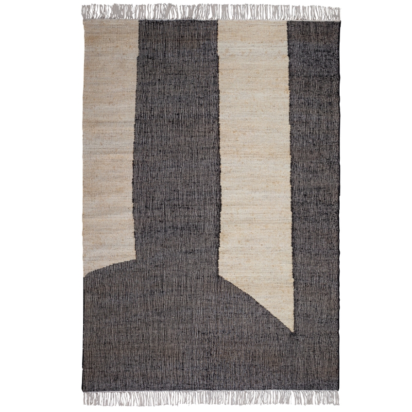 Hoorns Béžovo-černý jutový koberec Sali 200 x 300 cm Hoorns