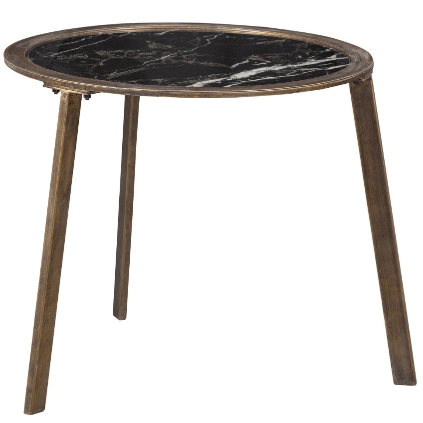 Hoorns Černý skleněný odkládací stolek Laxon 58 cm Hoorns