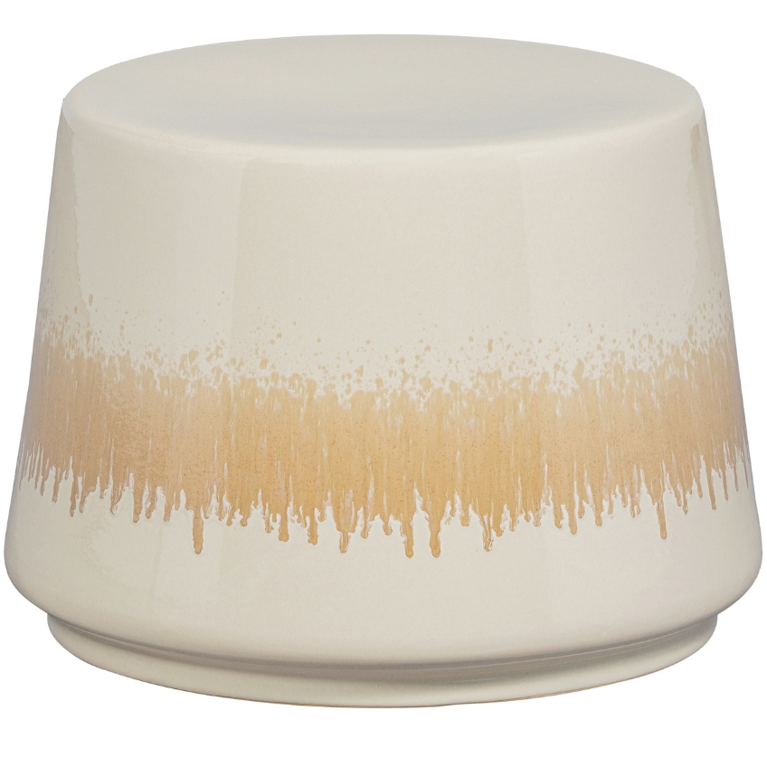Hoorns Béžovo-bílý keramický odkládací stolek Creamy 49 cm Hoorns