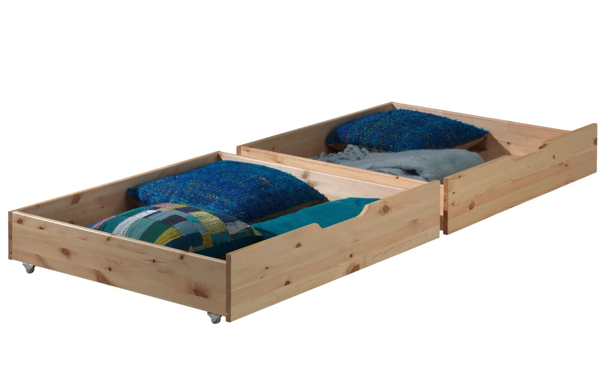 Set dvou borovicových zásuvek k posteli Vipack Pino