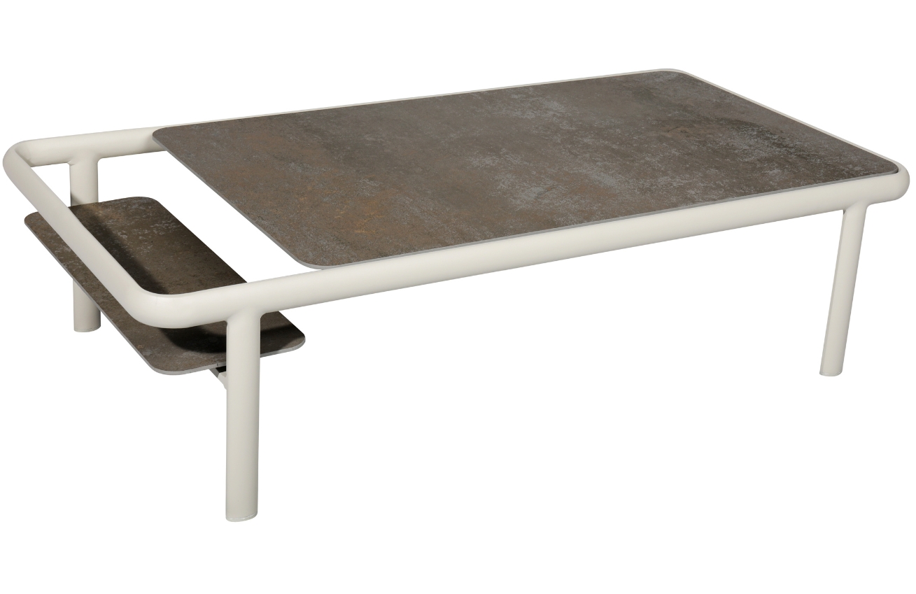 Šedohnědý keramický zahradní konferenční stolek No.106 Mindo 120 x 60 cm Mindo