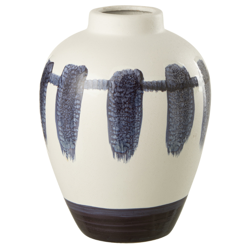 Béžovo-modrá keramická váza J-line Washo 31 cm J-line