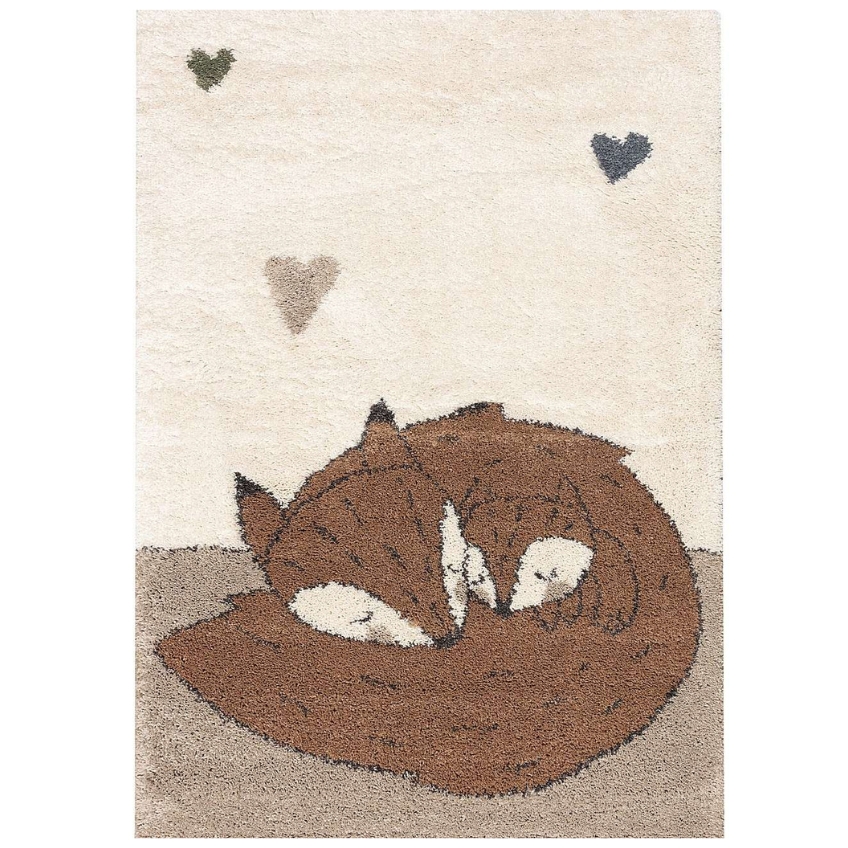 Yellow Tipi Béžový dětský koberec Sleeping Foxes 160 x 230 cm Yellow Tipi