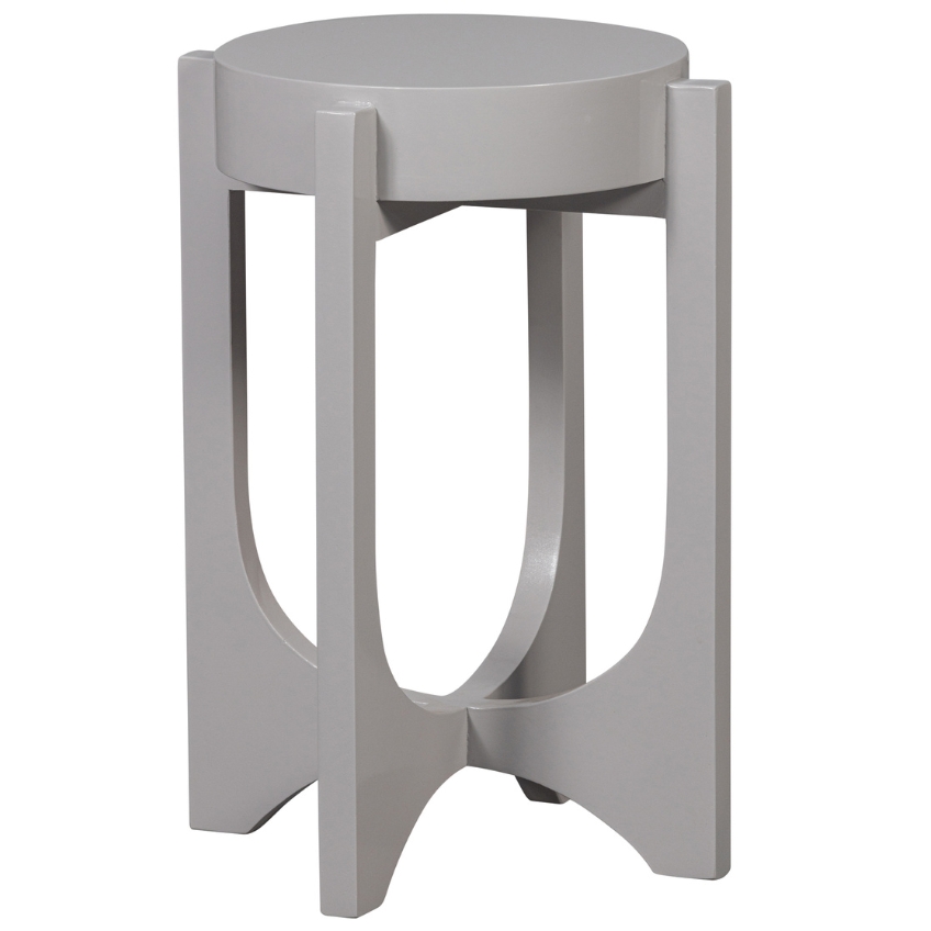Hoorns Světle šedý dřevěný odkládací stolek Upco 35 cm Hoorns